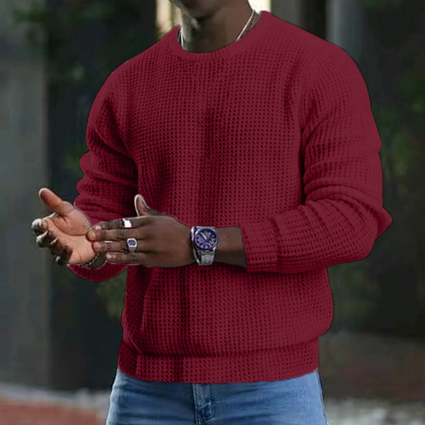 Solid Color Plaid Oversized Sweatshirt for Men