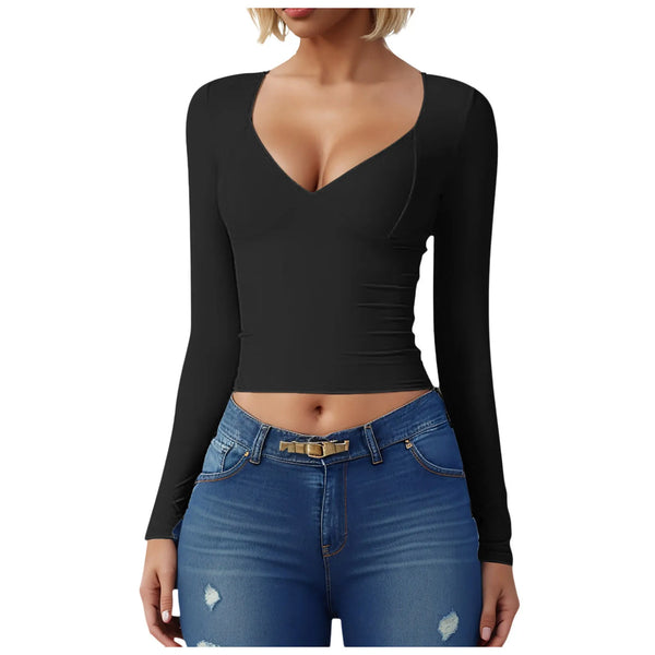 Women's Long Sleeve V-Neck Scrub Tee